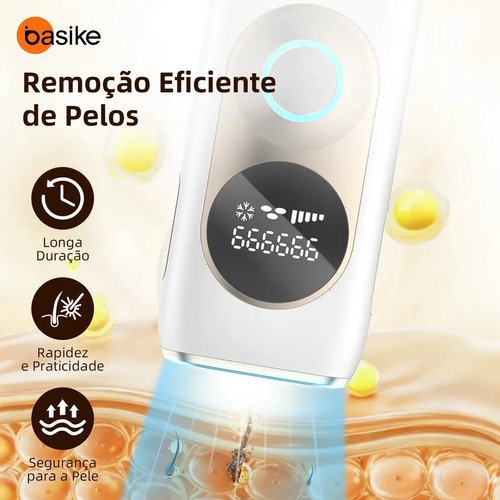 Depilador A Laser De Depilador Luz Pulsada IPL Profissional 9 Níveis De Ajuste, Sensacao Gelo Indolor Depilacao Definitiva, Unissex Para Bivolt Depilacao Laser Dep Portatil, Para Corpo Todo Basike