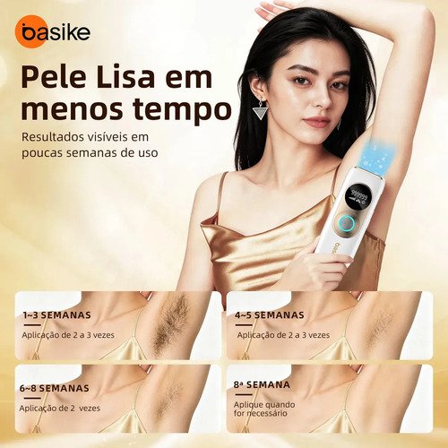 Depilador A Laser De Depilador Luz Pulsada IPL Profissional 9 Níveis De Ajuste, Sensacao Gelo Indolor Depilacao Definitiva, Unissex Para Bivolt Depilacao Laser Dep Portatil, Para Corpo Todo Basike