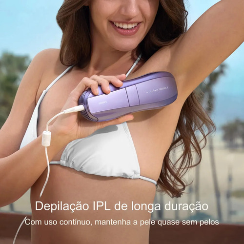 Depilador a Laser IPL Ulike Air 10 Sem Dor com Resfriamento em Safira, 26J, Luz Dupla, SkinSensor, Modo SHR, para Corpo, Rosto e Barba Masculina, Bivolt, Unissex