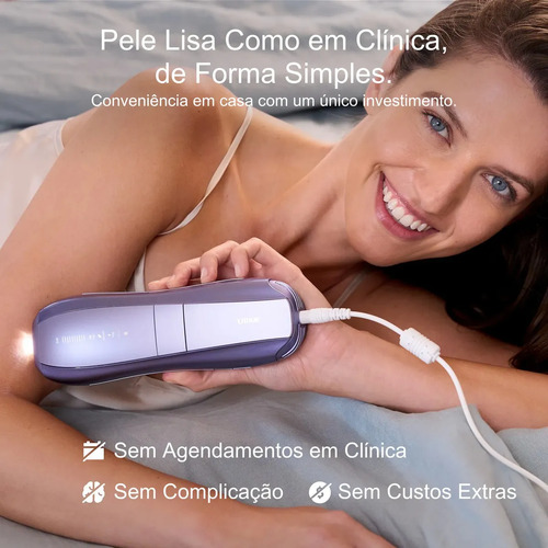 Depilador a Laser IPL Ulike Air 10 Sem Dor com Resfriamento em Safira, 26J, Luz Dupla, SkinSensor, Modo SHR, para Corpo, Rosto e Barba Masculina, Bivolt, Unissex