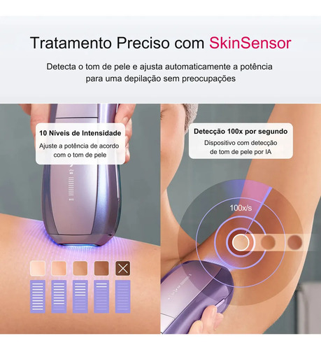 Depilador a Laser IPL Ulike Air 10 Sem Dor com Resfriamento em Safira, 26J, Luz Dupla, SkinSensor, Modo SHR, para Corpo, Rosto e Barba Masculina, Bivolt, Unissex
