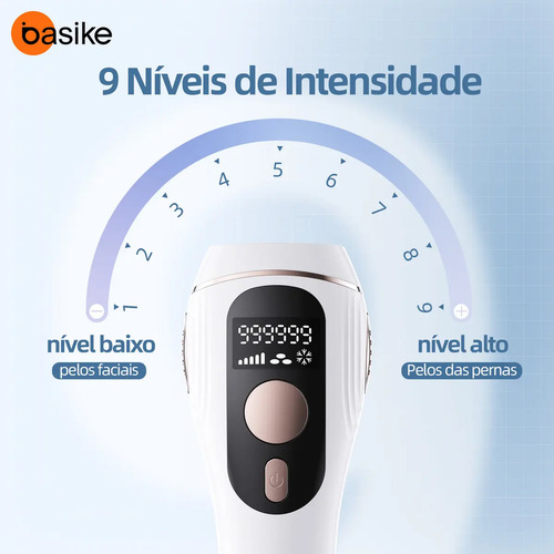 Depilador A Laser Luz Pulsada IPL Basike Sensacao Gelo Indolor Depilacao Definitiva 1 Milhao Disparos 9 Niveis Rosto Corpo aparelho depilacao feminino depilação a laser laser depilacao depilacao intim