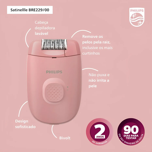 Depilador Elétrico Philips Satinelle Bre229 Feminino Bivolt