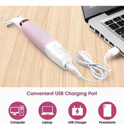 Depilador Elétrico Recarregável Kemei KM-1900 para Zonas Íntimas Bivolt Rosa