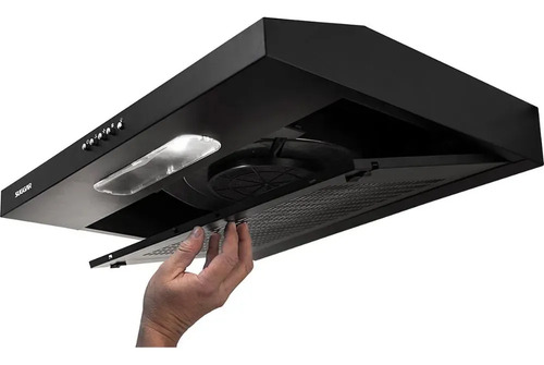 Depurador de Cozinha Suggar Slim com Manta de parede 60cm x 8.5cm x 48cm preto