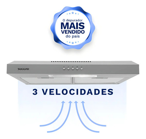 Depurador Exaustor Slim 60cm Prata Dps161pr Suggar