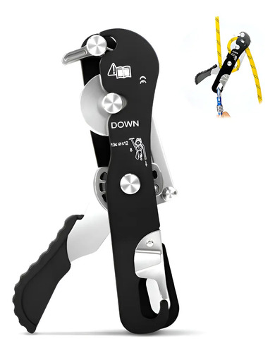 Descensor autoblocante anti panico para 10 12mm cor preto