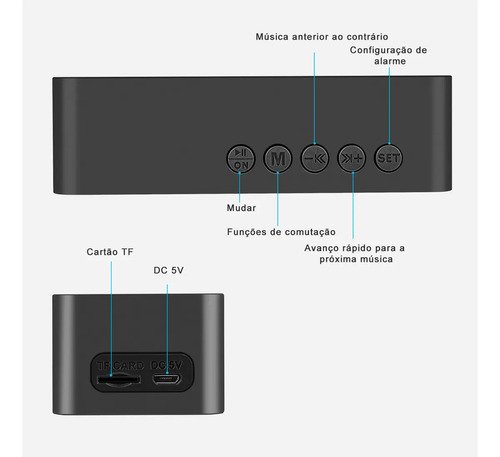 Despertador Digital Bluetooth G50 Relógio de Mesa LED Espelhado com Rádio FM Caixa de Som Duplo Alarme Sensor de Temperatura USB AUX Som Estéreo para Quarto Cabeceira despertador infantil FORESTORY