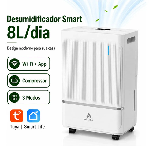 Desumidificador compressor airluma 8ldia antimofo com wi fi 1