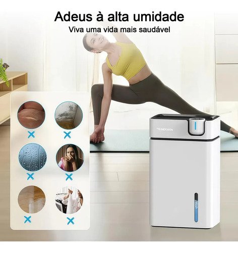Desumidificador De Ar 65w Para Ambientes 30 Metros Quadrados Branco 127/220v