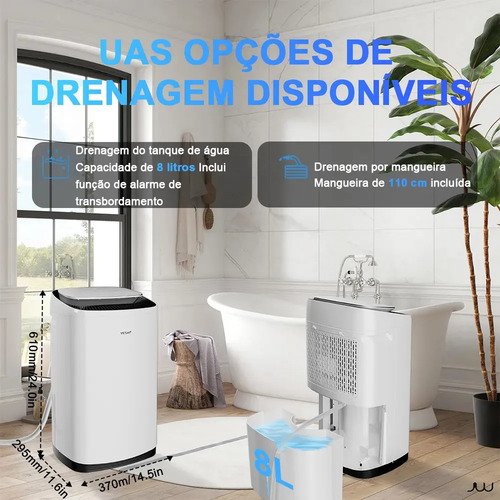 Desumidificador De Ar Compressor - 25 Litros Por Dia - Ambientes Grandes 0m2-200m2 -desumidificadores Eletrico Desumidificador Industrial Função De Purificação De Pr Incluída Yesop