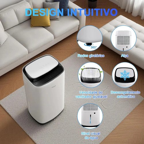 Desumidificador De Ar Compressor - 25 Litros Por Dia - Ambientes Grandes 0m2-200m2 -desumidificadores Eletrico Desumidificador Industrial Função De Purificação De Pr Incluída Yesop