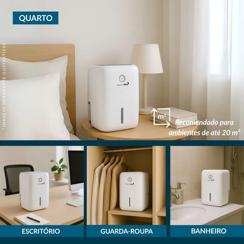 Desumidificador De Ar Elétrico Antimofo 800ml Área 20m² Extração Diária 330 Ml/dia