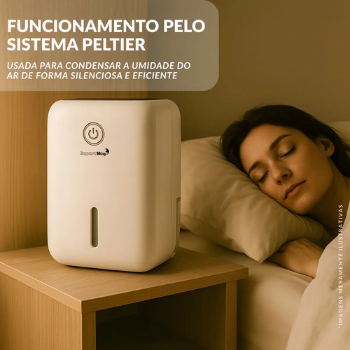 Desumidificador De Ar Elétrico Antimofo 800ml Área 20m² Extração Diária 330 Ml/dia