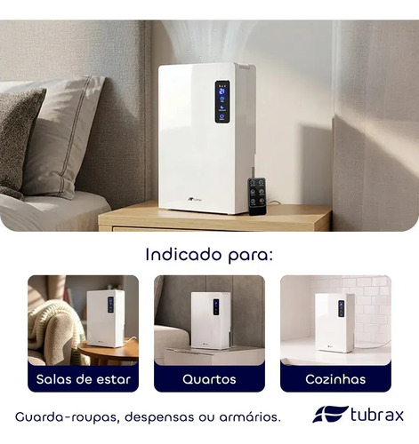 Desumidificador Elétrico Led Antimofo 2200ml Tubrax