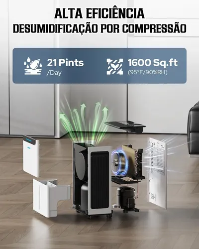 Desumidificador Industrial Compressor 8l /dia Antimofo 148m2