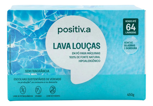 Detergente em po p maquina de lavar loucas vegano 450g