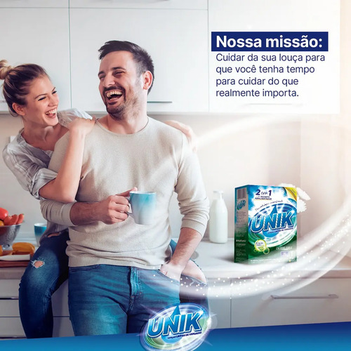 Detergente Em Pó Unik Limão 1Kg Para Máquina De Lavar Louça