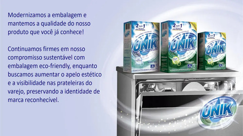 Detergente Em Pó Unik Limão 1Kg Para Máquina De Lavar Louça