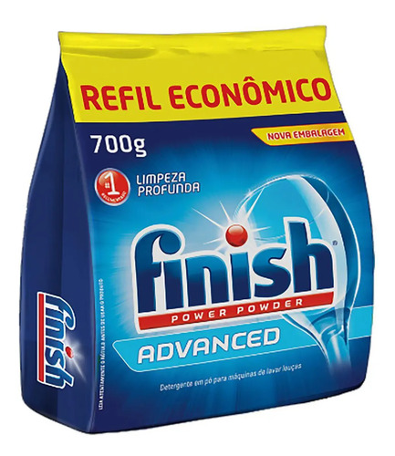 Detergente para lava loucas em po finish power powder advanc 1