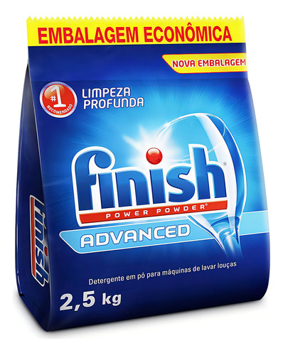 Detergente para lava loucas em po finish power powder advanc 1