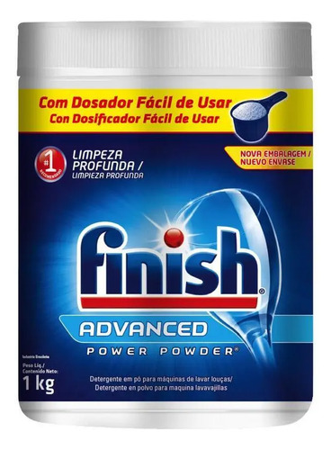 Detergente para lava loucas em po finish power powder advanc