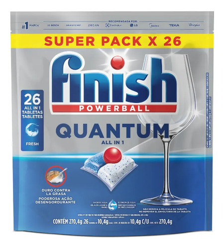 Detergente para lava loucas em tabletes finish quantum all i