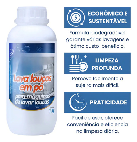 Detergente para maquina de lavar louça sabão em pó 1kg