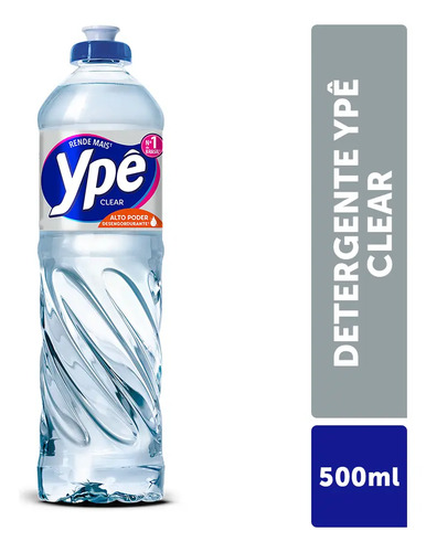 Detergente Ypê Clear 500ml Com 6 Unidades