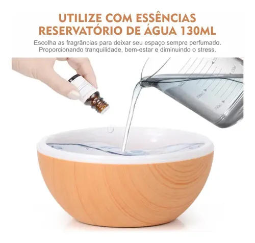 Difusor Aromatizador Umidificador Led R903 Oleos Essenciais