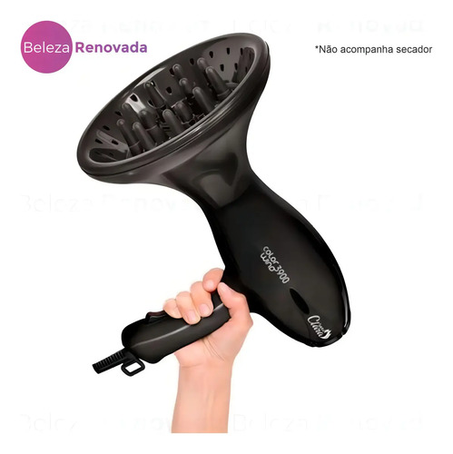 Difusor De Cachos Para Secador Taiff E Vários Modelos Cor Preto