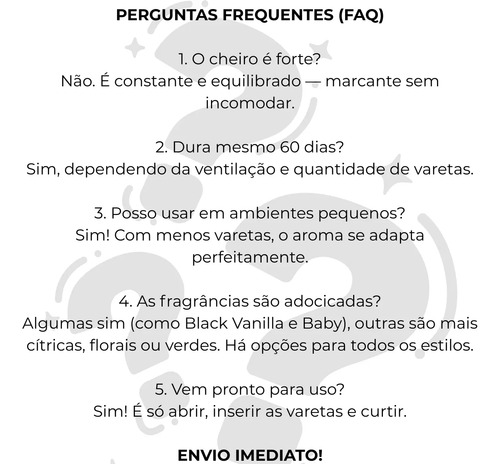 Difusor Varetas Vidro 200ml Essências Mais Vendidas