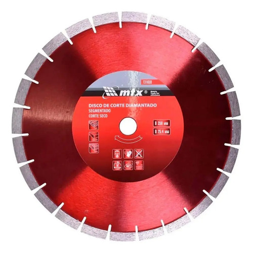 Disco De Corte Diamantado P/asfalto 14 Pol 350x25,4 3 Pç Mtx Cor Vermelho