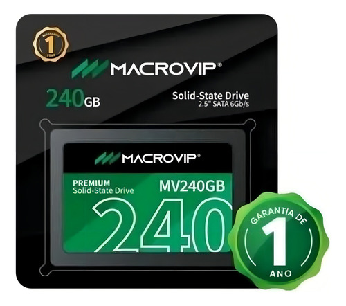 Disco solido ssd macrovip 240gb 25 sata 3 450mbs mv240gb cor