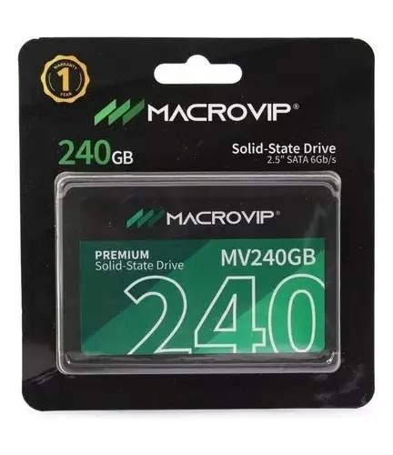 Disco Sólido Ssd Macrovip 240gb 2.5 Sata 3 450mb/s Mv240gb Cor Preto