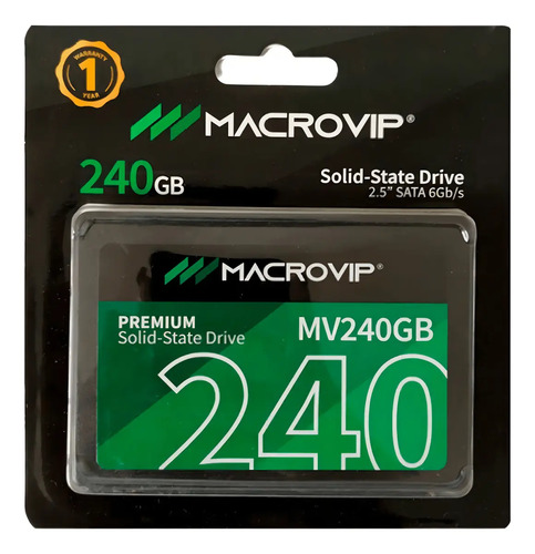 Disco Sólido Ssd Macrovip 240gb 2.5 Sata 3 450mb/s Mv240gb Cor Preto