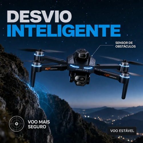 Drone Gt8 Pro Fly Câmera 4k Gps Controle Tela 2 Baterias