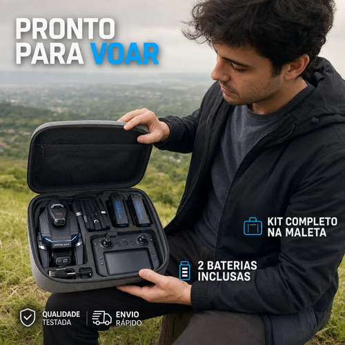 Drone Gt8 Pro Fly Câmera 4k Gps Controle Tela 2 Baterias