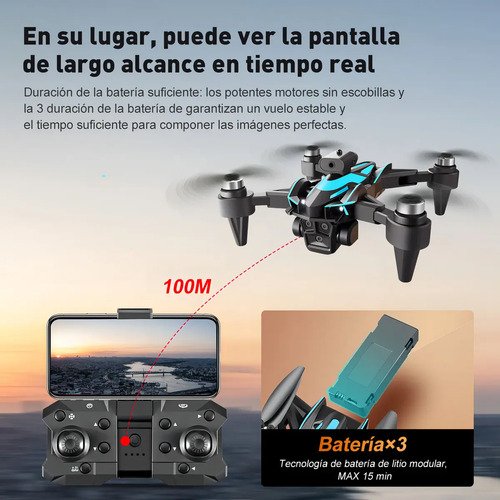 Drone Zll K12max com câmera dupla 8k preta de 2,4 GHz e 3 baterias