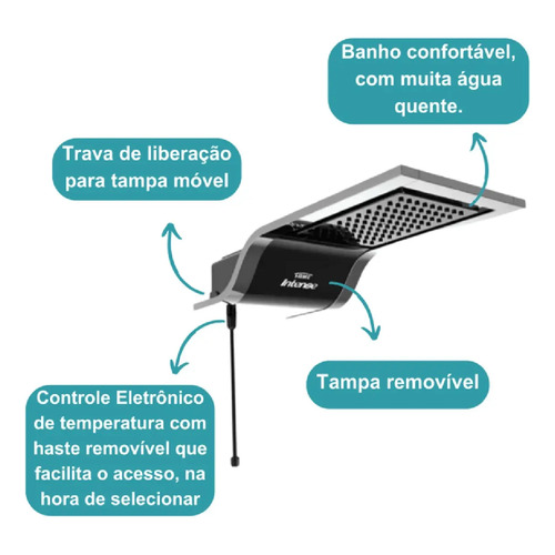 Ducha Chuveiro Eletrônico Intense Fame Preto Black 127/220v