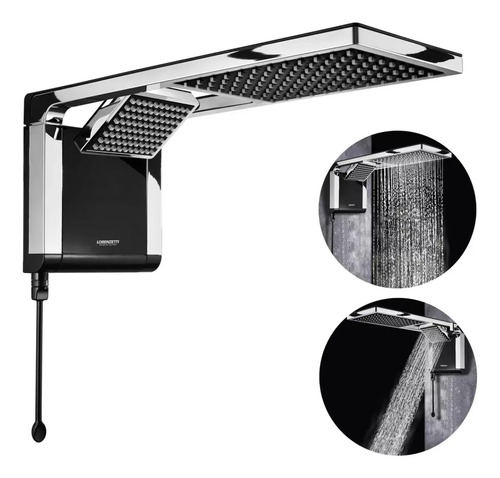 Ducha Elétrica Lorenzetti Acqua Duo Ultra Black Cromado 7800W 220V