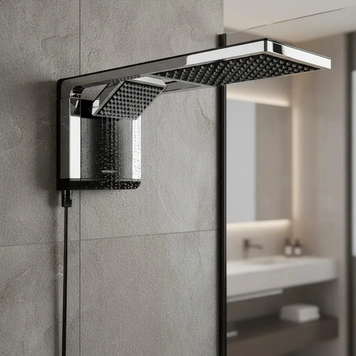 Ducha Elétrica Lorenzetti Acqua Duo Ultra Black Cromado 7800W 220V