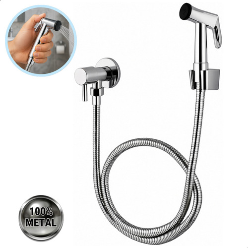 Ducha higienica soft inox chuveirinho completa 100 metal 14