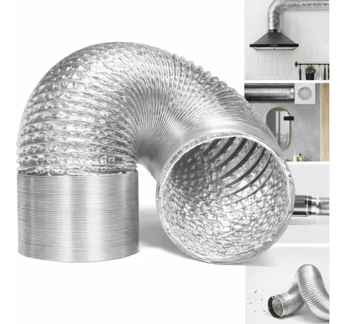 Duto 10 Mts Aluminizado Flexível 100mm Exaustor Coifa + Fita