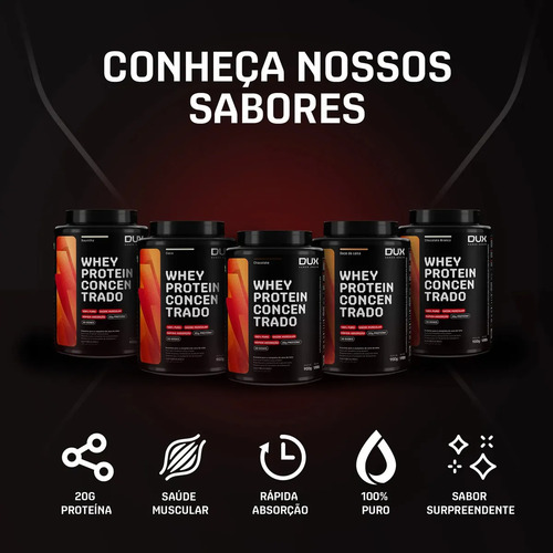 Dux Nutrition Whey Protein Concentrado Pote 900 g Sabor Baunilha