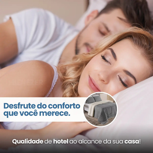 Edredom Sherpa Casal Queen Aconchegante Ebenezer Shop Dupla Face Cinza