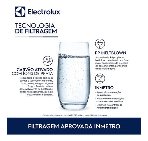 Electrolux Filtro de Água Refil Acqua Pure para Purificador PE12, Refil Duração 6 Meses ou 3000L