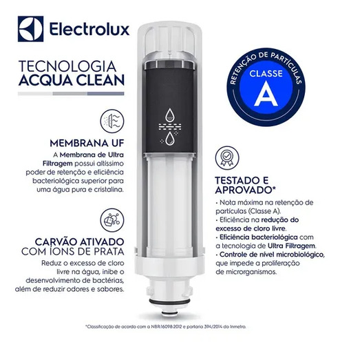 Electrolux Filtro de Água Refil para Purificador Acqua Clean - Modelos PA21G, PA26G, PA31G, Refil Duração 12 Meses ou 3000L