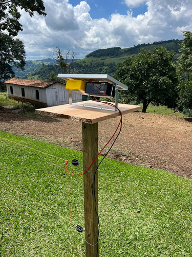 Eletrificador Solar Cerca Elétrica Rural 50km Com Bateria