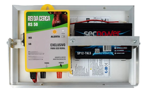 Eletrificador Solar Cerca Elétrica Rural 50km Com Bateria